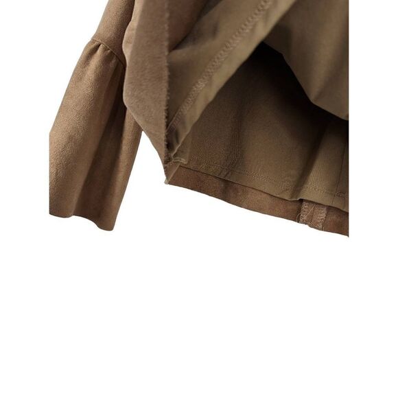 DO + BE bell ruffled sleeve faux suede Medium - Picture 5 of 6